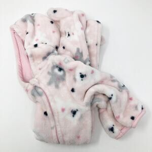 Little Beginnings Baby Girl Pink Hooded Footie 3-6M